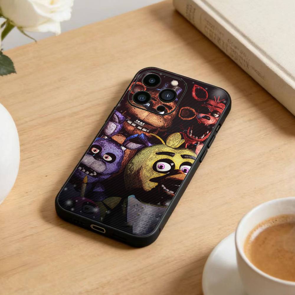 Чехол для телефона Five Nights at Freddy's для iPhone 17, 16, 15, 14, 13, 12 Plus, Max Мягкий силикон Черный чехол