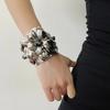 Geometric Exaggerated Flower Bangle Armlet Women's Wrist Jewelry Metal Flower Bracelet Lady