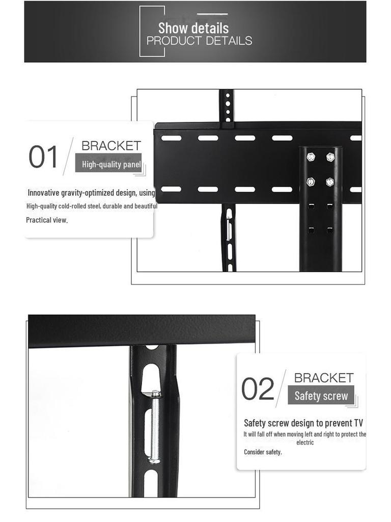 Универсальная подставка для телевизора с кронштейном-основанием, подходит для экранов 32–55 дюймов, конструкция штатива без отверстий