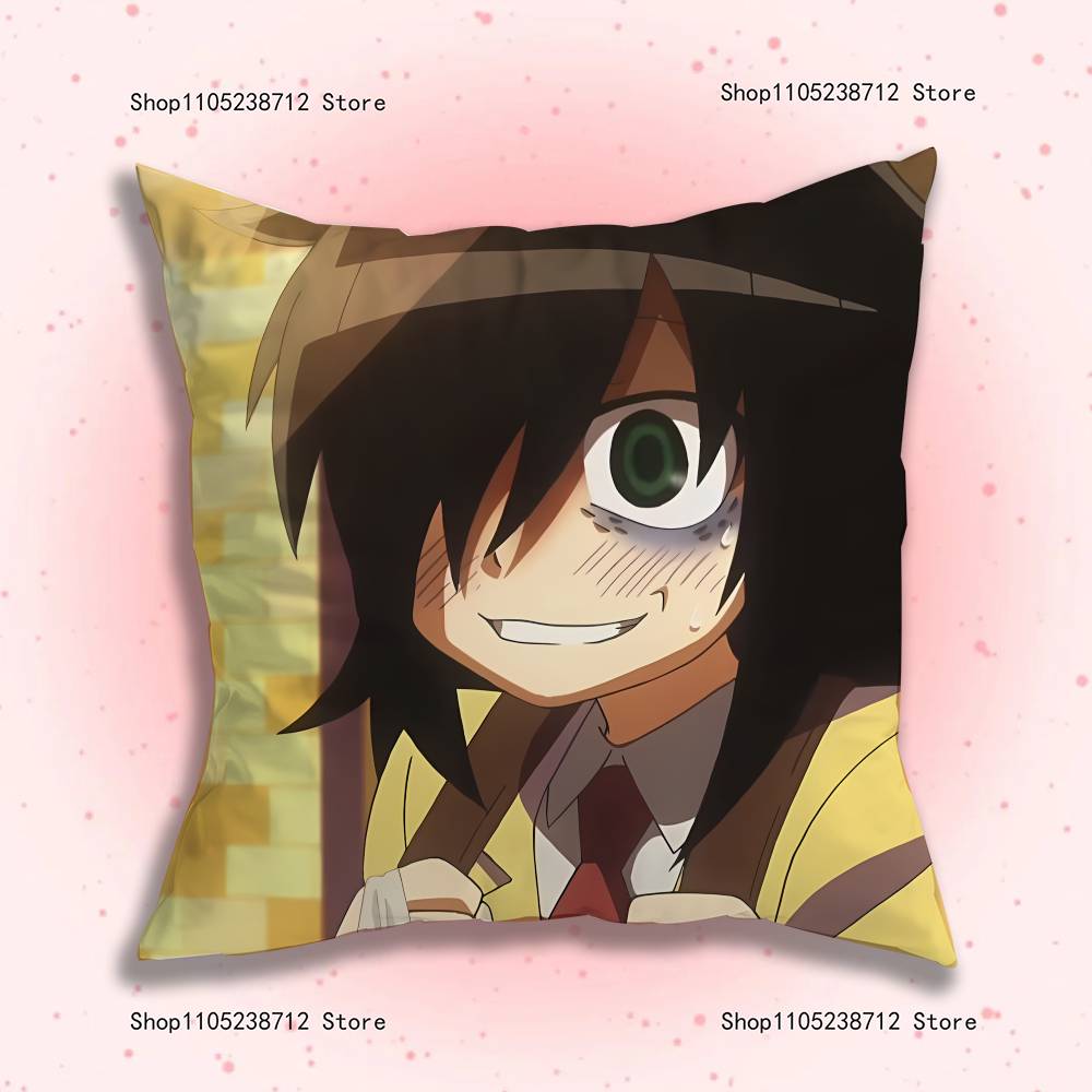 W-Watamote Томоко Куроки Аниме Наволочка Противопылевая Наволочка Невидимая Молния Шелковистый Короткий Плюш Чехол для Подушки на Диван
