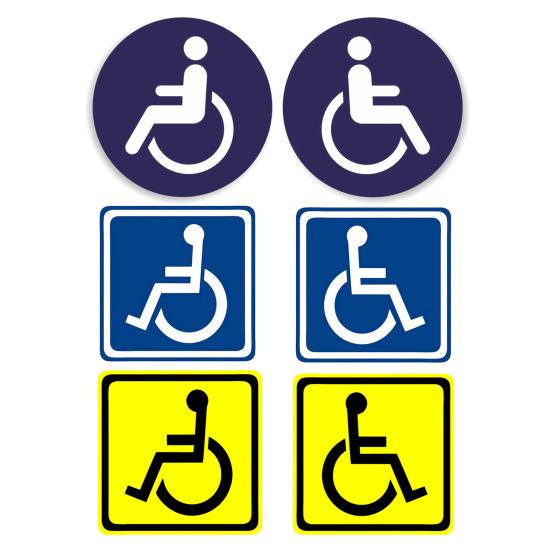 5 шт. наклейки для инвалидов прочные виниловые устойчивые к ультрафиолетовому излучению водонепроницаемые легко видимые наклейки с символами инвалидных колясок