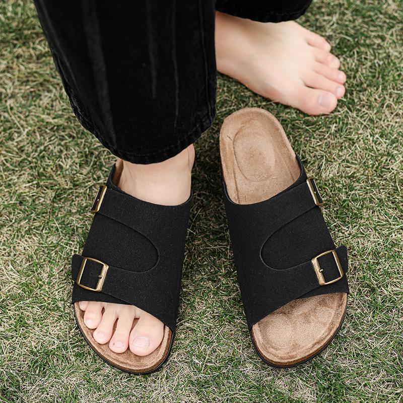 Новые мужские дышащие тапочки, сандалии из нубуковой кожи, качественные пляжные тапочки, повседневные шлепанцы, мужская обувь для пар на открытом воздухе, лето