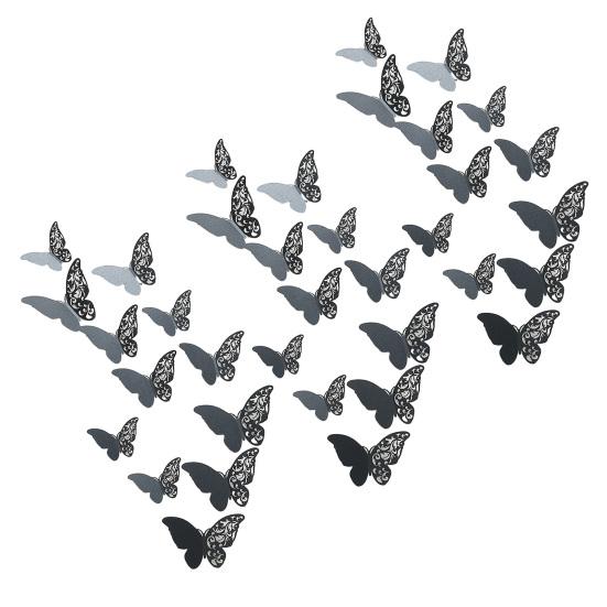 36 шт. 3D украшение на стену в виде бабочек, полые крылья, бумажные бабочки, наклейка в форме, украшение для стен дома, офиса, гостиной, спальни