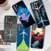 Модный узор с самолетами Для Samsung Galaxy S26 S25 S24 S23 S22 S21 S20 Ultra Plus FE 5G Черный Мягкий ТПУ Чехол для телефона