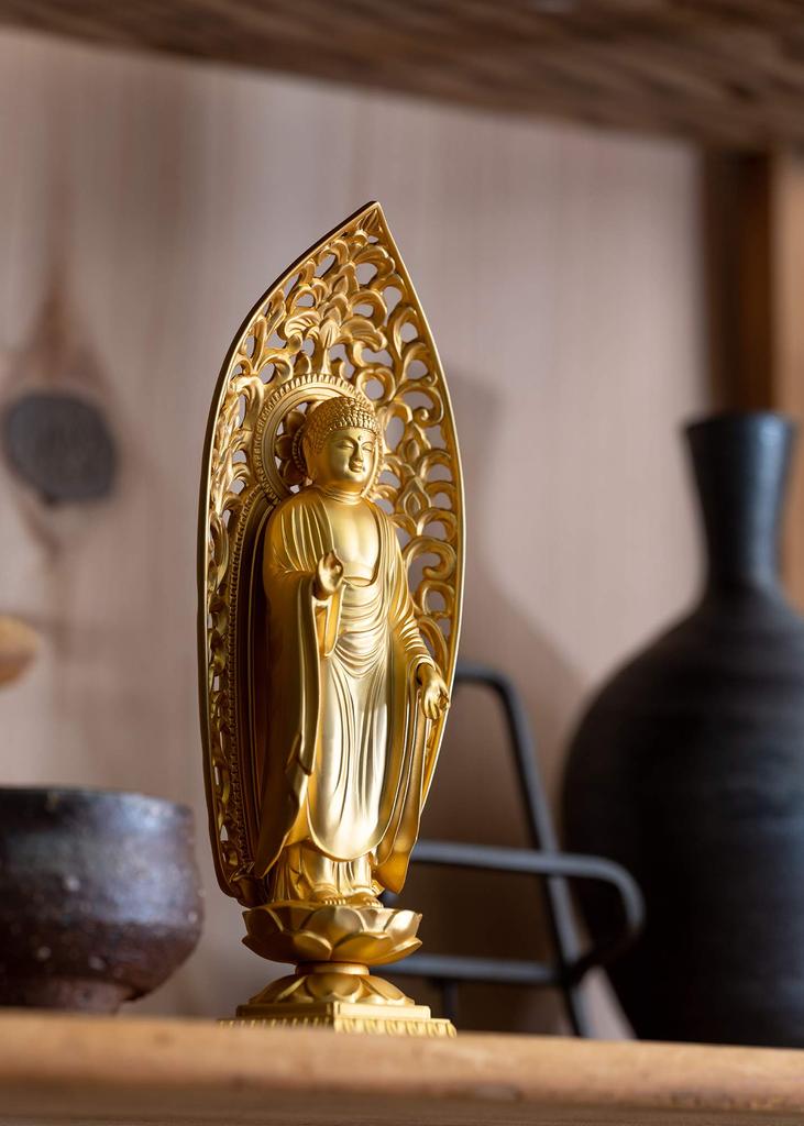 Buddha Statue Amida Nyorai Standing Statue 15cm Buddhist Hideun Makita Original In the Year of the Dog and Twelve Zodiac Guardian Zodiac Zodiac