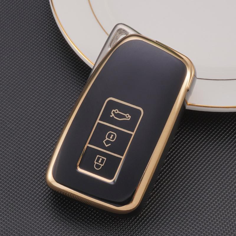 Golden-edged TPU Car Remote Key Cover Case Shell Fob For Lexus NX GS RX IS ES GX LX RC IS UX 200 250 260 300 350 LS 450H 300H Car Accessories