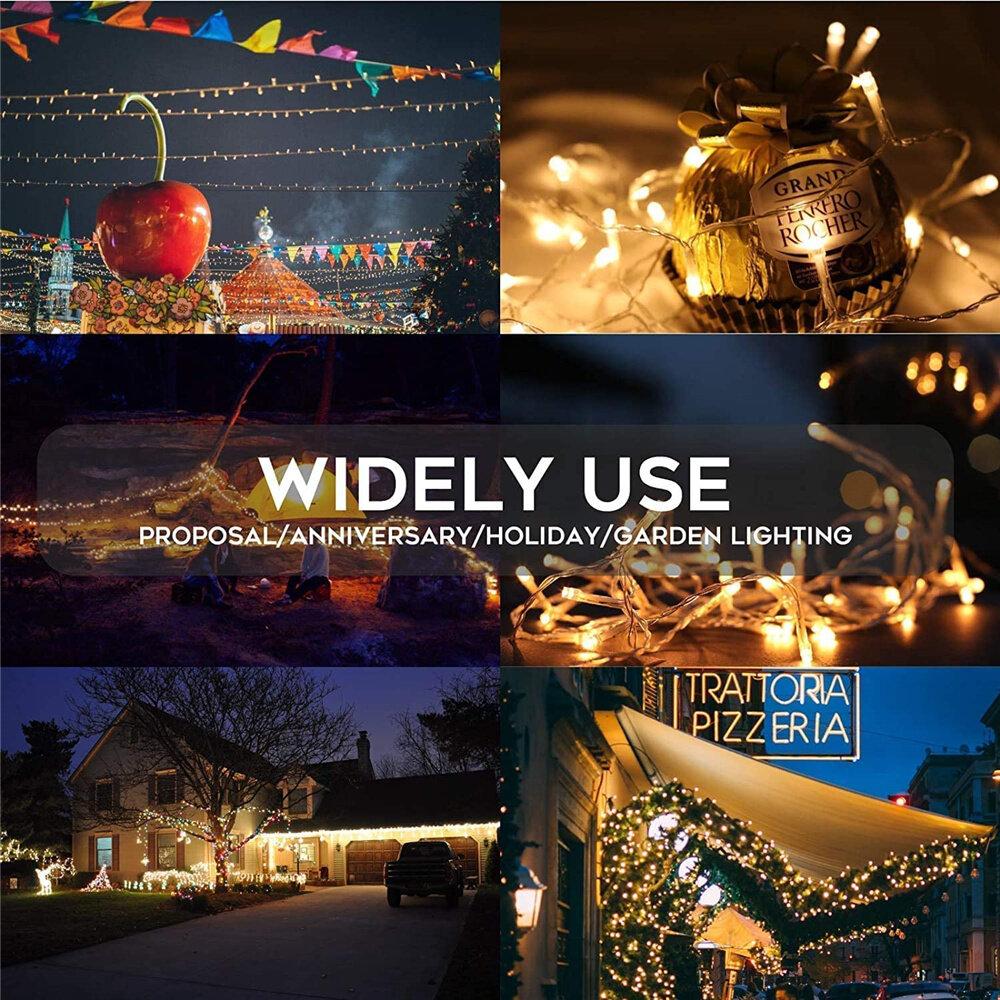 100LED Фея Гирлянды Рождественская Фея Гирлянды Рождественская Елка Сетевая Розетка Открытый Сад Вечеринка Фестиваль Декор