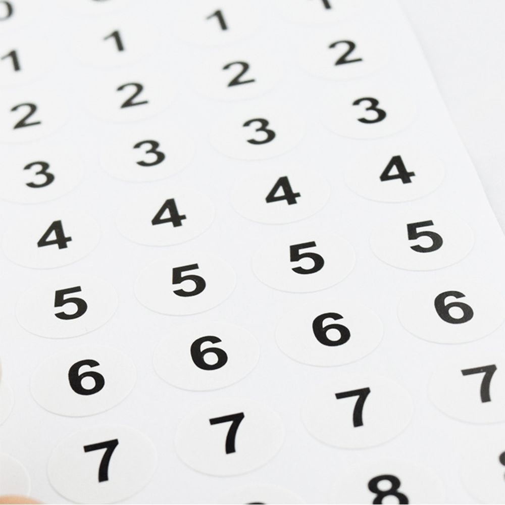 12 Sheets Craft Self Adhesive Classification Sticky Distinguish Number Stickers Package Label Tags