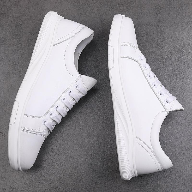 Мужская обувь из натуральной кожи Бренд Белый Высокое качество Повседневная обувь для мужчин На шнурках Летняя Дышащая Обувь для ходьбы Кроссовки