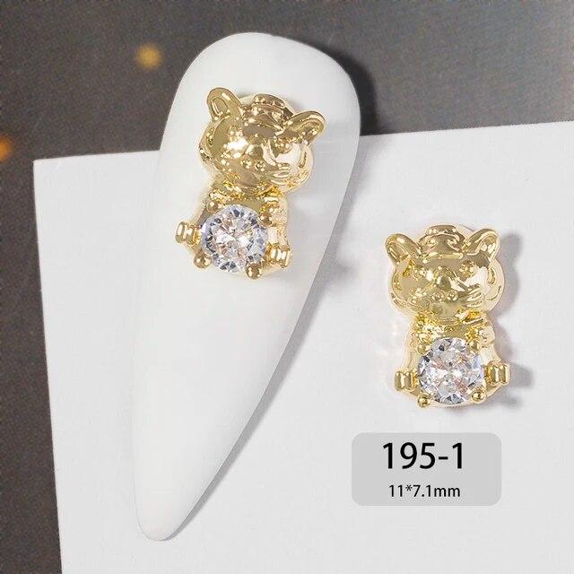 Chinese New Year 3D Nail Art Accessories Jewelry Decorations DIY Tiger Lucky Money Bag Crystal Red Gemstone Rhinestone Beads