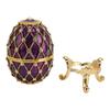 Egg Shape Trinket Boxes Vintage Exquisite Rhinestones Trinket Boxes with Hinged for Living Room