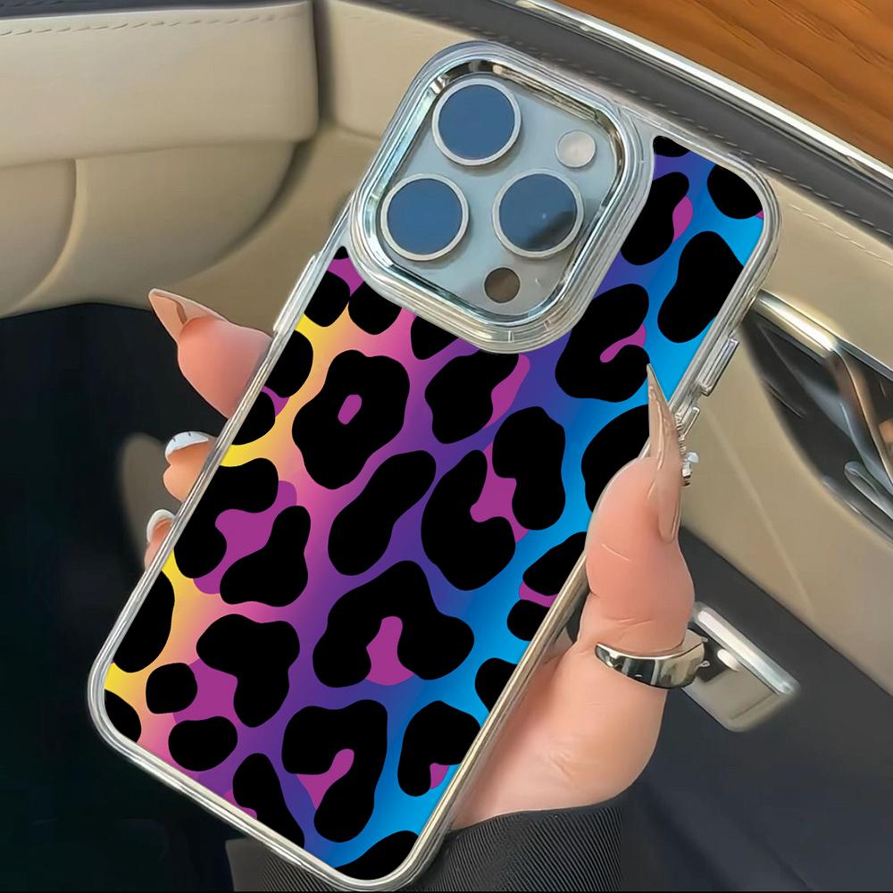 Яркий градиентный чехол с леопардовым принтом для iPhone 17 17E 16E 11 Plus 13 Pro Max 16 12 14 15 Ультрапрочный защитный чехол