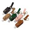 gel Storage Bottle Plastic Keychain Holder PU leather Cover Empty Bottle Hand Sanitizer Holder