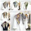 65*65cm Double Sided Mulberry Silk +wool Scarf Ladies High-grade Silk Wool Square Shawl Decoration Autumn Winter Fleece Neckerchief