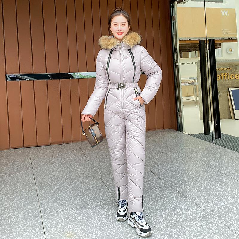 Цельная женская зимняя зимняя куртка, теплая куртка-пуховик с меховым воротником и капюшоном, костюмы для конькобежцев