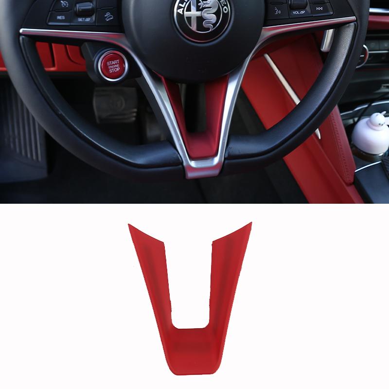 Накладка на руль автомобиля из углеродного волокна ABS для интерьера Alfa Romeo Giulia Stelvio 2017 2018