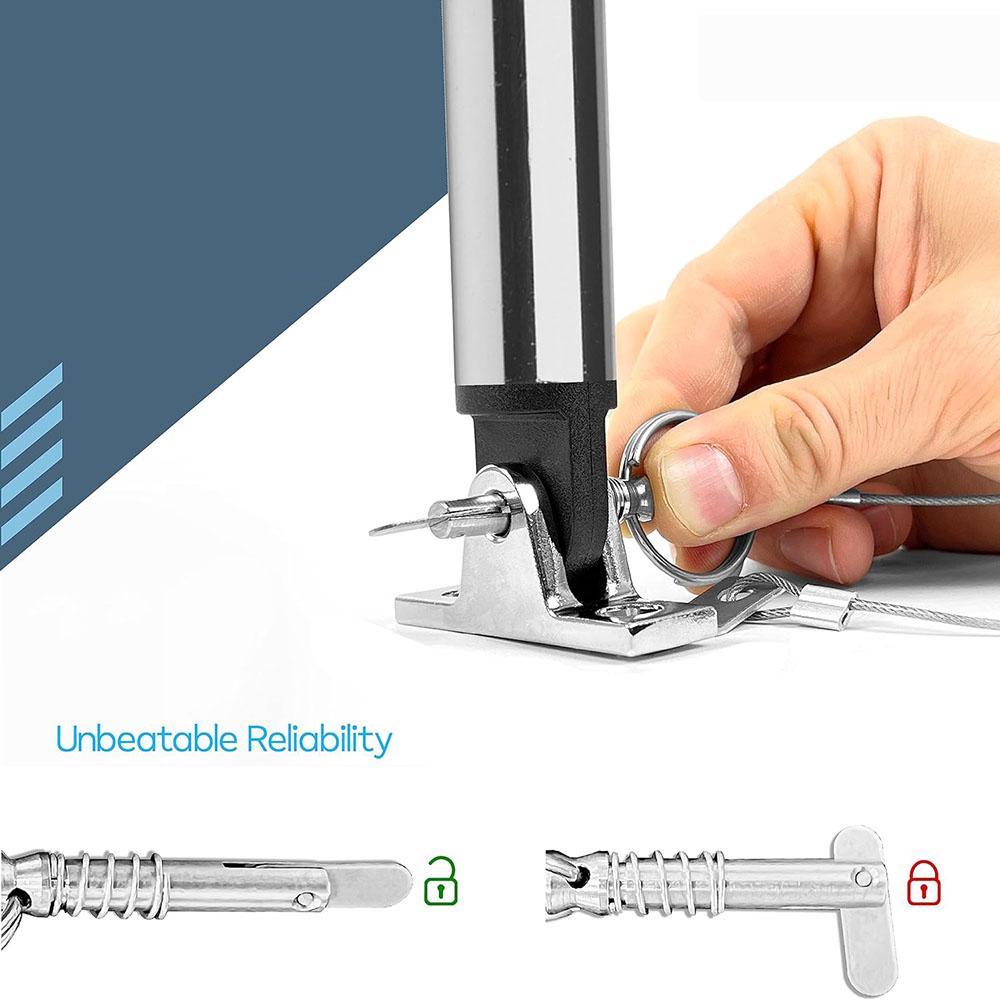 4x Быстросъемные штифты из нержавеющей стали 316 для лодочного тента Бимини, быстросъемный штифт 1/4