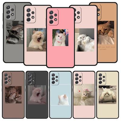 Чехол для телефона с милым котом для Samsung A51 A71 A21S A12 A11 A15 A25 A31 A41 A52 A32 A23 A33 A53 A73 A03S A05S A13 5G A72 A54 A34