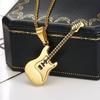 Women Stainless Steel Rock Guitar Necklace Pendant Chain