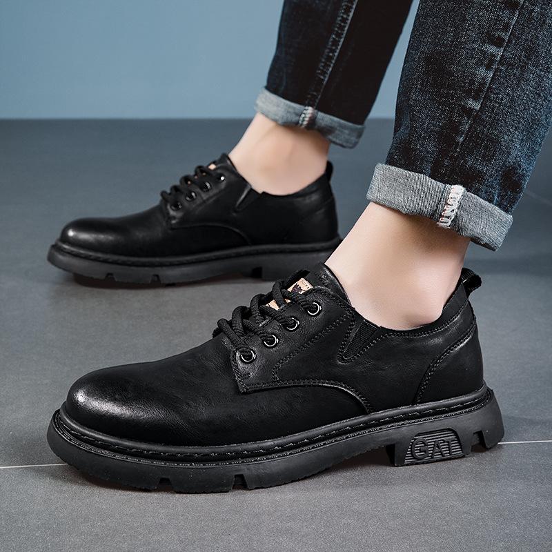 Мужская обувь весна и осень новая британский стиль ретро повседневная кожаная обувь мужская летняя низкая обувь мартин бизнес обувь с увеличением роста