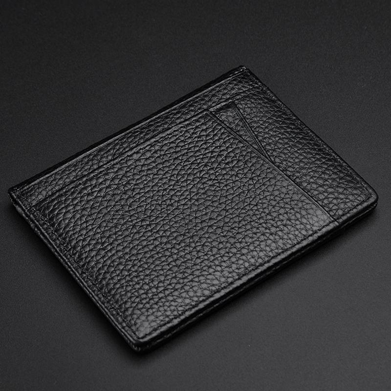 Fashion Super Slim Soft Wallet Genuine Leather Mini Credit Card Walet Purse Men Thin Small Cards Cases Holders Mens Accessories