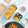 Leak-proof Bento Lunch Box with 3 Compartments Double Layer Buckle Closure Microwave Safe Stackable Salad Box for Kids Adults