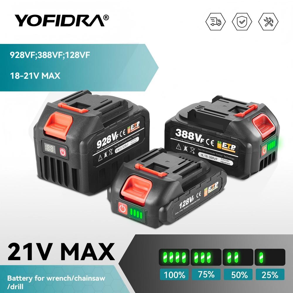 Yofidra Аккумуляторная батарея Литий-ионная батарея 388VF 928VF Li-ion батарея для электроинструментов Makita
