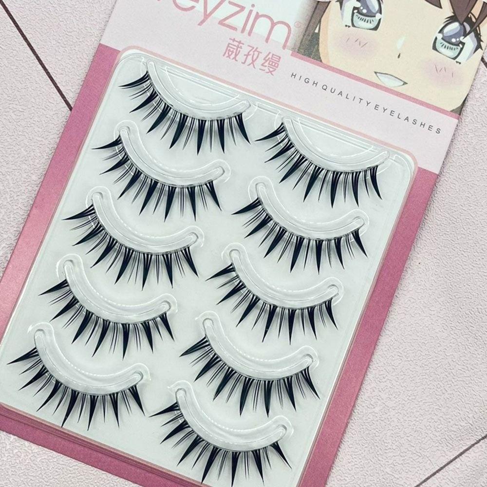 Japanese Cosplay Manga Anime Lashes Dramatic Wet Spiky Lashes Doll Strip Lashes  for Women