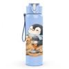 1PC Penguin On Rocking Horse Print 750ml Color Plastic Sports Water Bottle Leakproof Flip Straw Lid Suitable for Sports Office Home Use