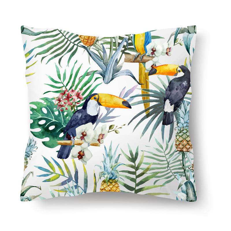 Набор с принтом тропических листьев для дома, гостиной, дивана, спальни, автомобиля, декоративная наволочка