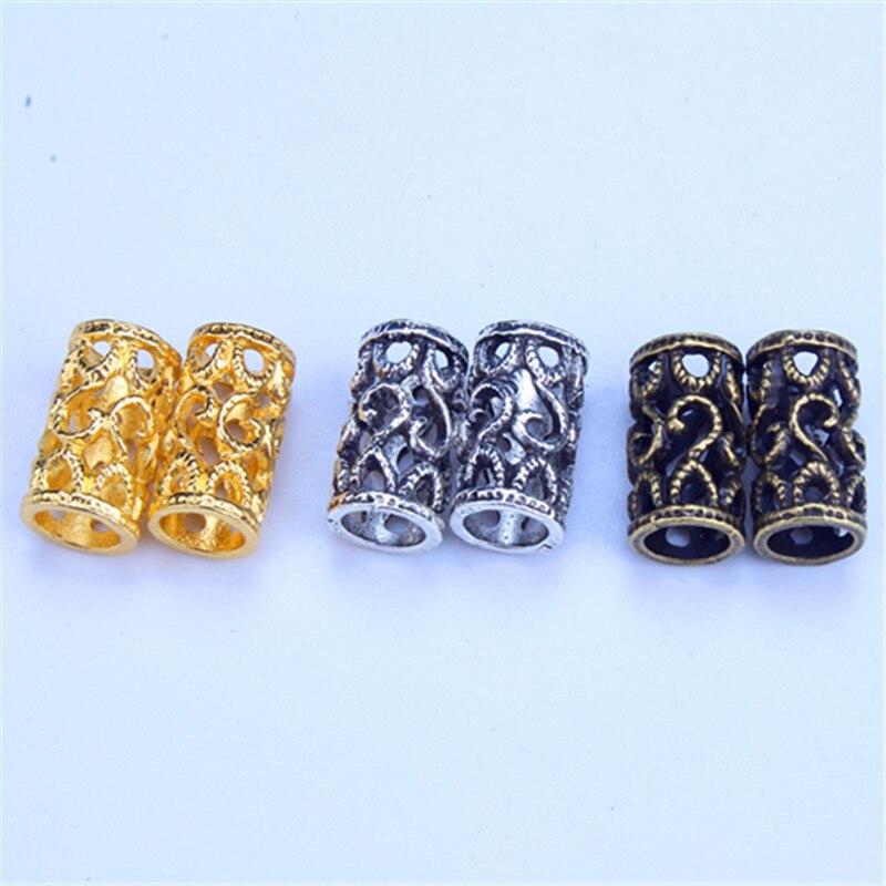 5 шт./лот, золотистые, серебряные косы для волос, бусины для бороды, инструменты для укладки волос, дреды, заколки для волос, кольца, аксессуары для волос для женщин