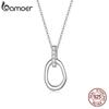 Ожерелье BAMOER из стерлингового серебра 925 пробы с геометрическим узором для женщин, ювелирные украшения