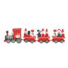 Cute Xmas Wooden Train Ornament Kindergarten Decor Tiny Snowman Xmas Train Figurine for Home Table