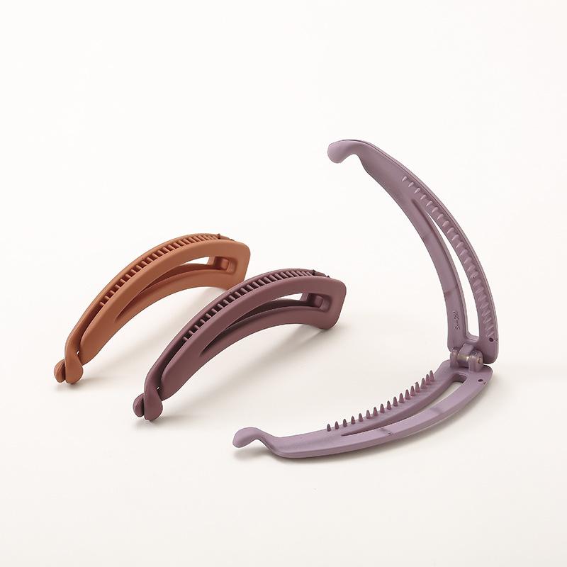 Women Matte Solid Color Vintage Banana Clip for Curly Long Straight Short Hair Claw Girls Ponytail Holder Hairpin Clamp Grip