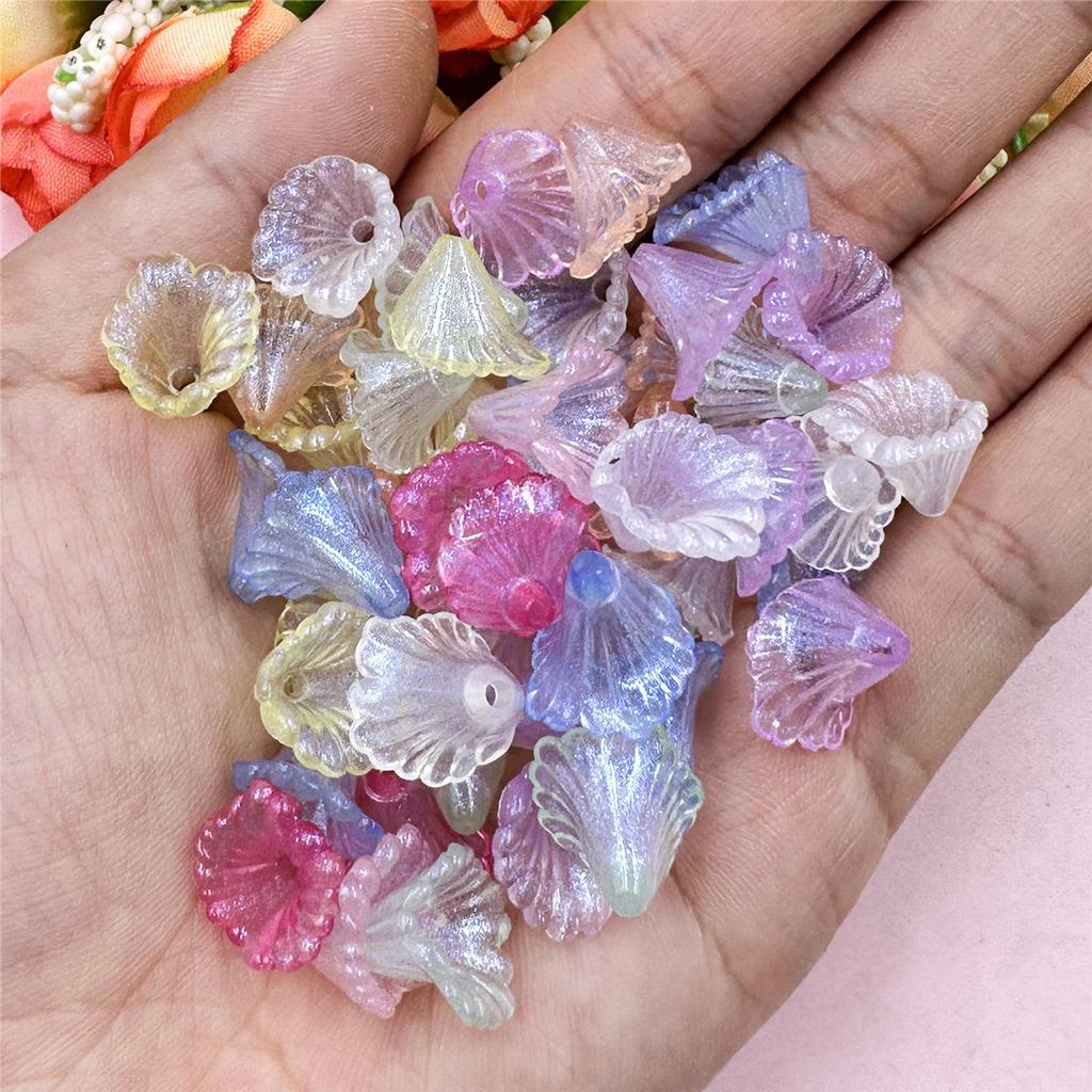 Acrylic 9Colors Loose Beads Morning Glory DIY Earrings Jewelry Making Bracelets 14.3*10mm 200PCS Necklace Jewelry Accessories
