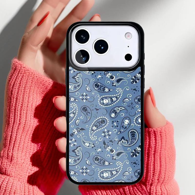 Чехол с цветочным узором пейсли для iPhone 17 16 15 14 13 Pro Max Задняя крышка для 12 11 Pro Coque