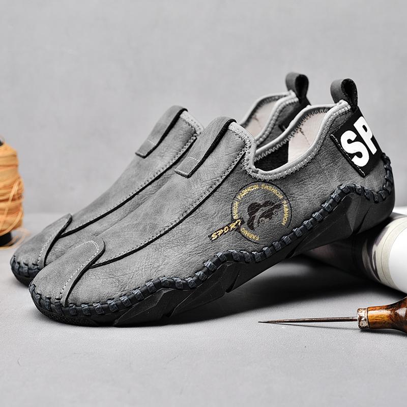 Мужская обувь из натуральной кожи ручной работы, повседневные слипоны-лоферы, дышащая кожаная обувь, мужские мокасины, распродажа, обувь для улицы, большие размеры