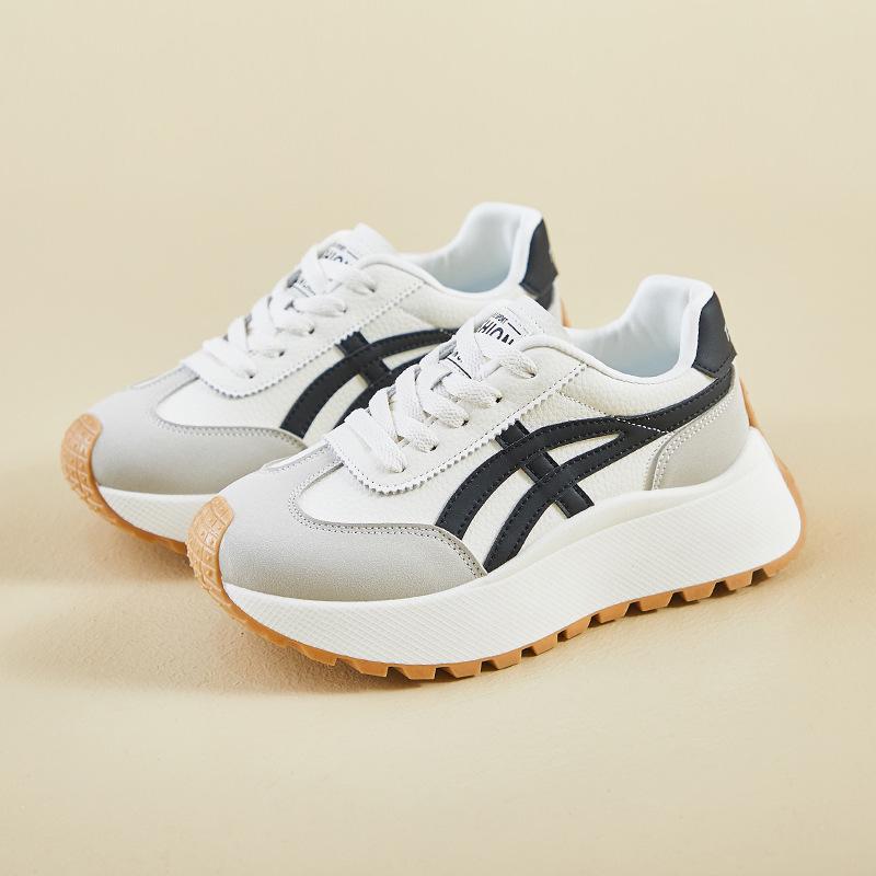 Корейская женская обувь для пап 2025: Кроссовки для бега на каждый день и спорта с толстой подошвой, увеличивающей рост (XFK851)