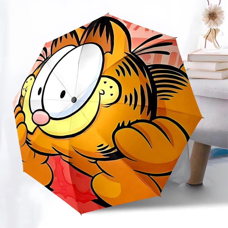 Garfield Outdoor Umbrella with Automatic Open/Closed Mechanism, Foldable Design, 8-Rib Iron Frame - Perfect Gift for Fans and Travelers01042