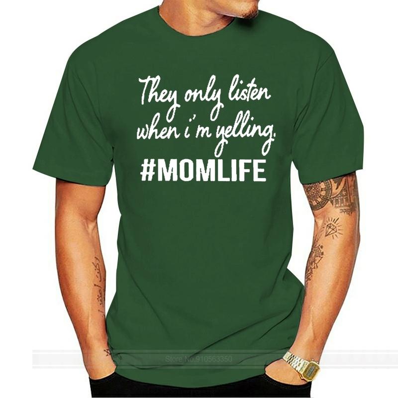 Летняя женская футболка Они слушают только когда я кричу Футболка MOMLIFE модная смешная с буквами повседневные футболки топы женские футболки