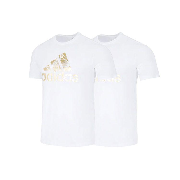 Adidas Футболка с коротким рукавом и большим логотипом, повседневная, мужская, белая, HG2179
