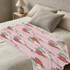 Thick Warm Flannel Throw Blanket - Soft Cozy Skin-friendly Heart Balloon Pattern, Ideal for Guest Room Single, Home Decor, Christmas & Halloween
