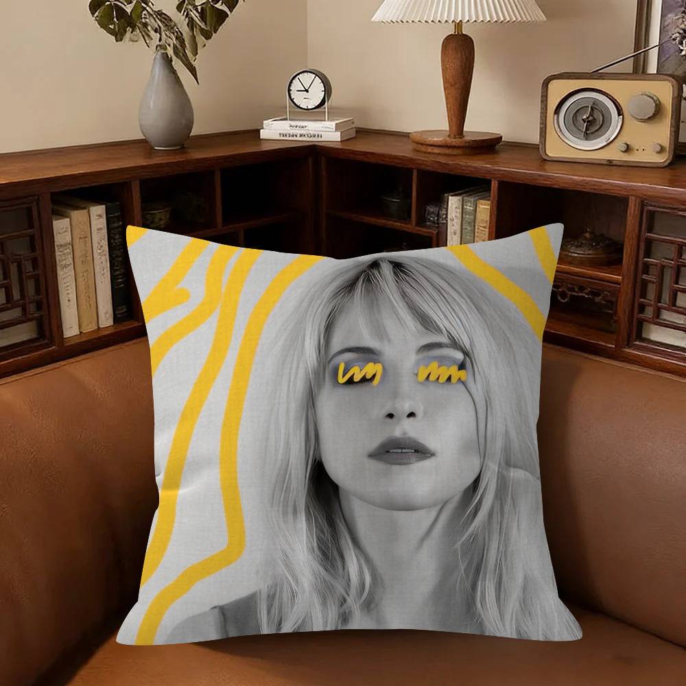H-Hayley Williams Singer Office Cushion Pillowcase Car Cushion Cover45X45Cm Lumbar Pillowcase Sofa Pillowcover