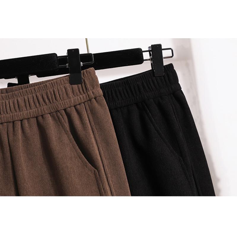 Dimanaf Осень-зима Большие размеры Женская одежда шаровары брюки большого размера Длинные брюки с эластичной талией Винтаж Повседневная женская свободная одежда 2025