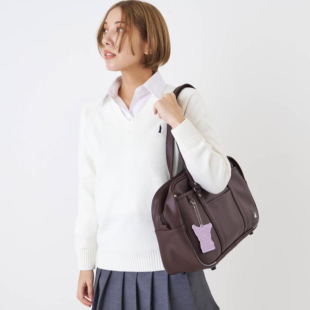 Kuromi School Bag (with storage pocket and synthetic leather) [62058 / Schoolbag, Multifunctional, CHO