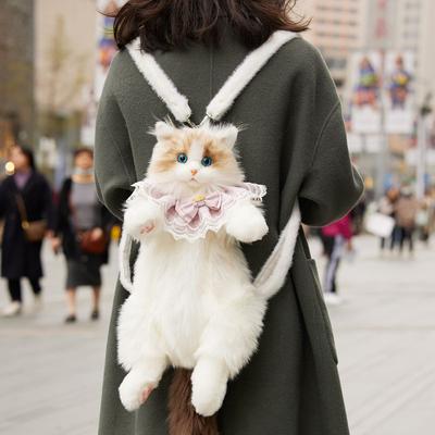 Chongker Моделирование Марионетка Кошка Сумка Кошка Кукла Симпатичные Кошки Сумки Плюшевый Подарок Подруге Kawaii Рюкзак
