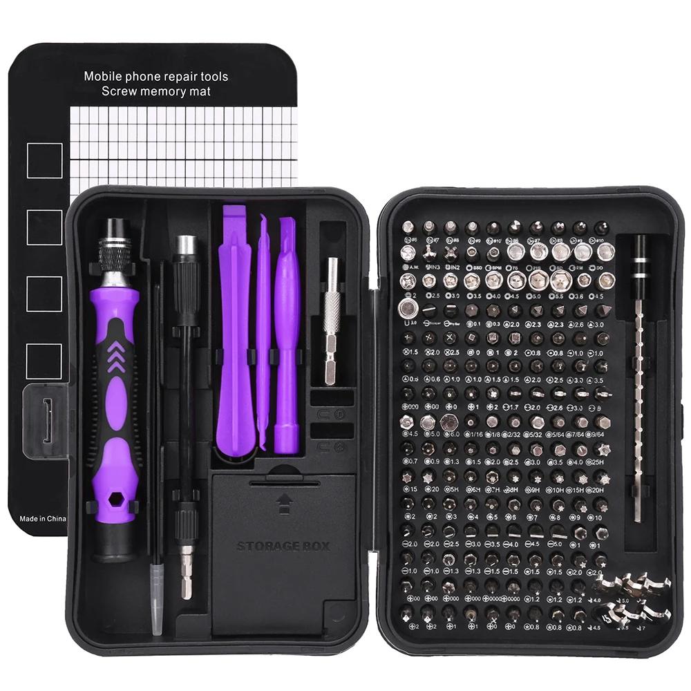170 In 1 Precision Screwdriver Set Magnetic Screw Driver Bits Torx Hex Bits Computer Phone Professional Handle Repair Tool Kit