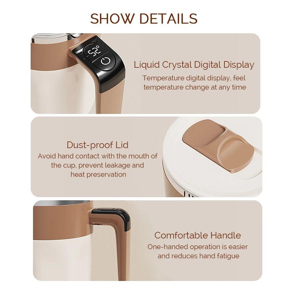 Новая чашка для смешивания 400 мл ABS 316 нержавеющая сталь кофейная чашка силиконовая перезаряжаемая самоперемешивающаяся кружка кофе