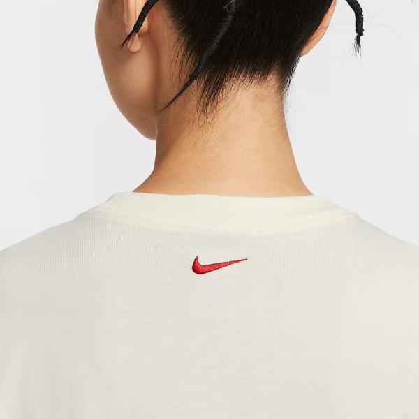 Nike Спортивная одежда Оверсайз Мягкая Удобная Футболка с Заниженным Плечом Женские Топы IO0481-047