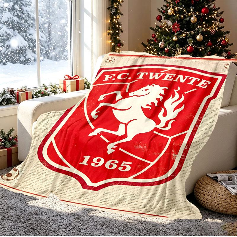 FC Twente Pattern Blanket for Home Decoration, Bed, Sofa, Car Travel, Camping, Suitable for All Seasons, Birthday Christmas Gift